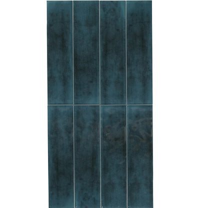 BOUTIQUE SUBWAY NAVY BLUE GLOSS RIPPLE TILE 75×300