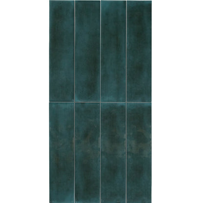 BOUTIQUE SUBWAY PEACOCK GLOSS RIPPLE TILE 75×300