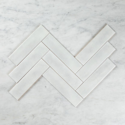 BOUTIQUE SUBWAY WHITE GLOSS RIPPLE TILE 75×300