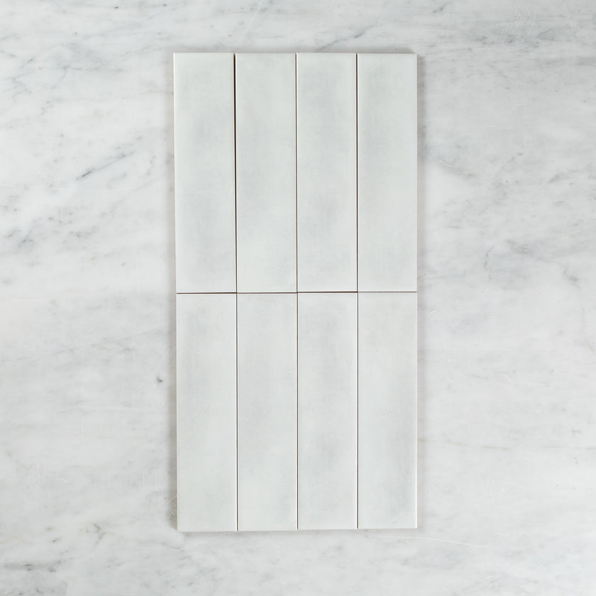 BOUTIQUE SUBWAY WHITE GLOSS RIPPLE TILE 75×300