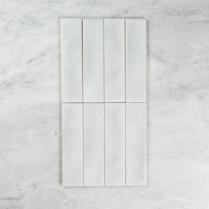 BOUTIQUE SUBWAY WHITE GLOSS RIPPLE TILE 75×300