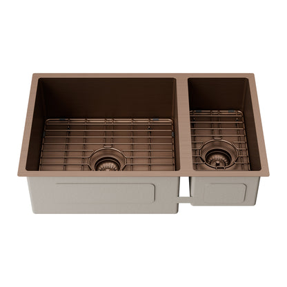 CODE 450 ASPEN STAINLESS STEEL KITCHEN OR LAUNDRY DOUBLE SINK BRUSHED BRONZE