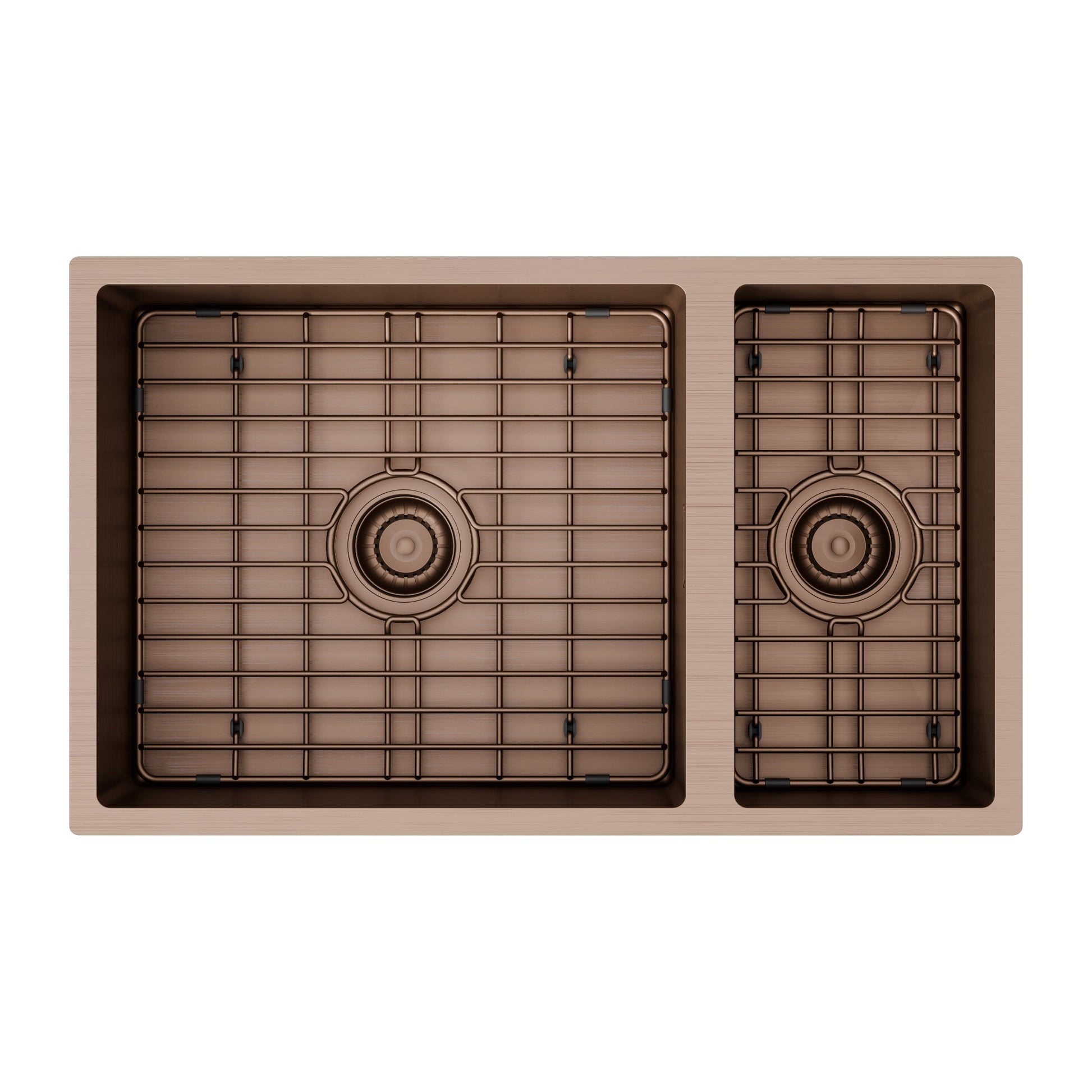 STAINLESS STEEL KITCHEN OR LAUNDRY DOUBLE SINK BRUSHED BRONZE