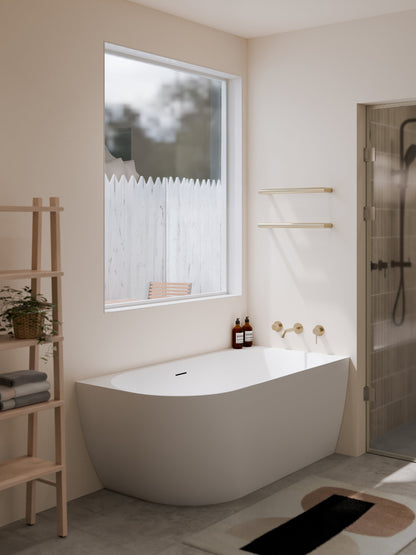 CODE ARC 482MM ROUND HEATED TOWEL RAIL BRUSHED BRASS