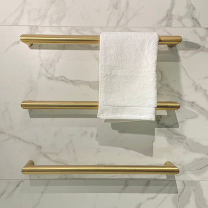 CODE ARC 482MM ROUND HEATED TOWEL RAIL BRUSHED BRASS
