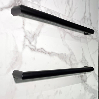 CODE ARC 482MM ROUND HEATED TOWEL RAIL MATTE BLACK