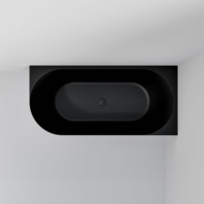 ACRYLIC 1500 CORNER BATH MATTE BLACK