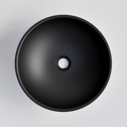 ROUND BLACK CONCRETE BATHROOM BASIN