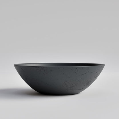 ROUND DARK GREY CONCRETE BATHROOM BASIN