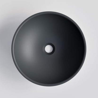 ROUND DARK GREY CONCRETE BATHROOM BASIN