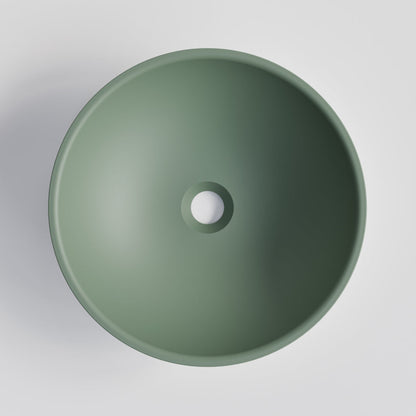 ROUND GREEN CONCRETE BATHROOM BASIN