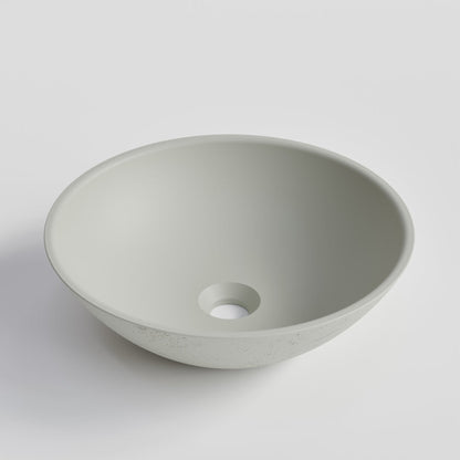 ROUND LIGHT GREY CONCRETE BATHROOM BASIN