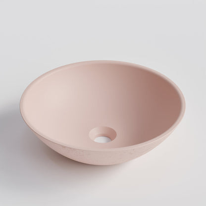 ROUND PINK CONCRETE BATHROOM BASIN