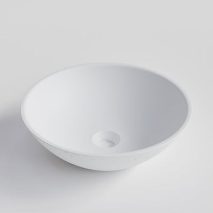 ROUND WHITE CONCRETE BATHROOM BASIN