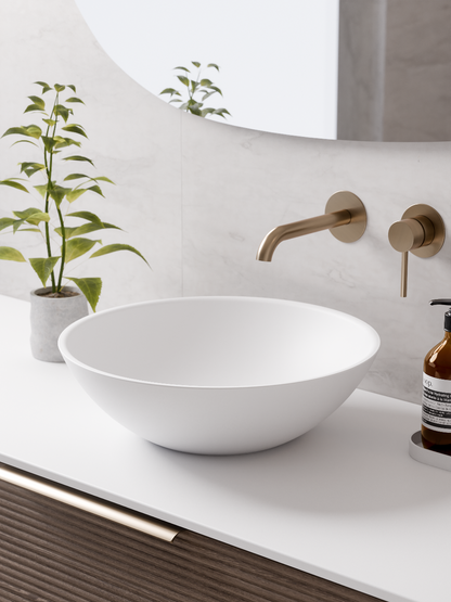 ROUND MATTE WHITE BATHROOM BASIN