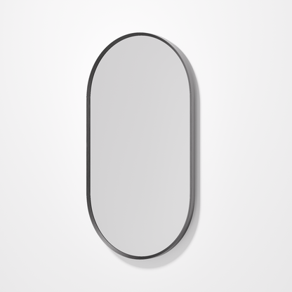 CODE ASPECT OVAL 500 FRAMED MIRROR GUNMETAL