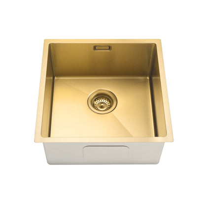STAINLESS STEEL KITCHEN OR LAUNDRY SINK BRUSHED BRASS