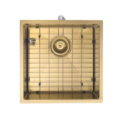 STAINLESS STEEL KITCHEN OR LAUNDRY SINK BRUSHED BRASS