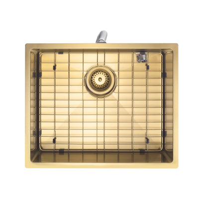 STAINLESS STEEL KITCHEN OR LAUNDRY SINK BRUSHED BRASS