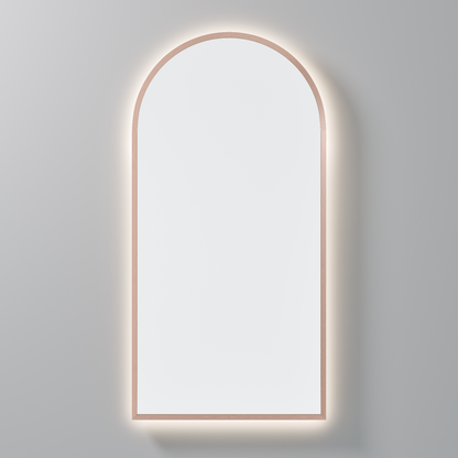 CODE AURA ARCH 450 FRAMED LED MIRROR BRUSHED COPPER