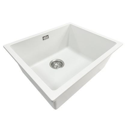 GRANITE KITCHEN OR LAUNDRY SINK MATTE WHITE