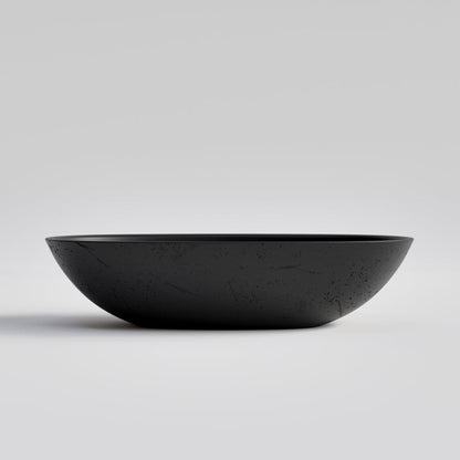 OVAL BLACK CONCRETE BATHROOM BASIN