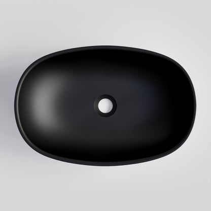 OVAL BLACK CONCRETE BATHROOM BASIN