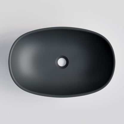 OVAL DARK GREY CONCRETE BATHROOM BASIN