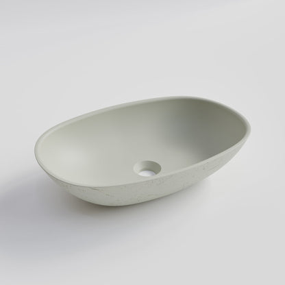 OVAL LIGHT GREY CONCRETE BATHROOM BASIN