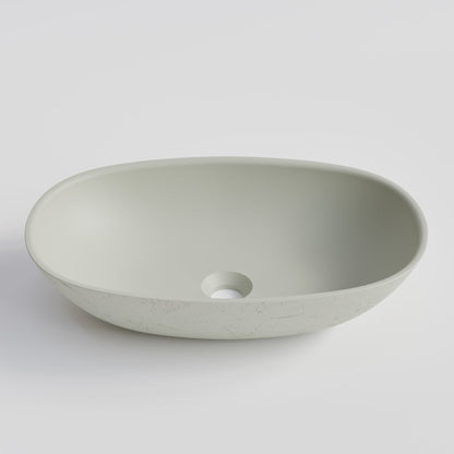 OVAL LIGHT GREY CONCRETE BATHROOM BASIN