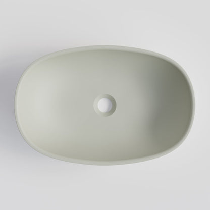 OVAL LIGHT GREY CONCRETE BATHROOM BASIN