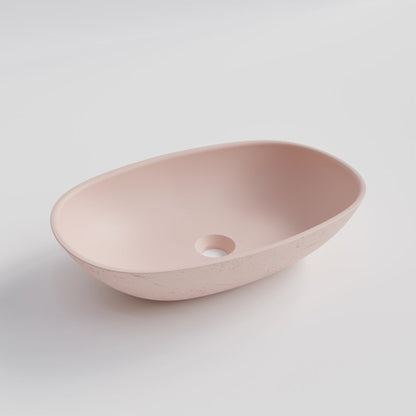 OVAL PINK CONCRETE BATHROOM BASIN