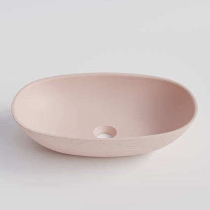 OVAL PINK CONCRETE BATHROOM BASIN