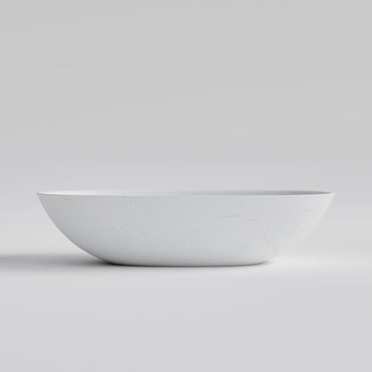 OVAL WHITE CONCRETE BATHROOM BASIN