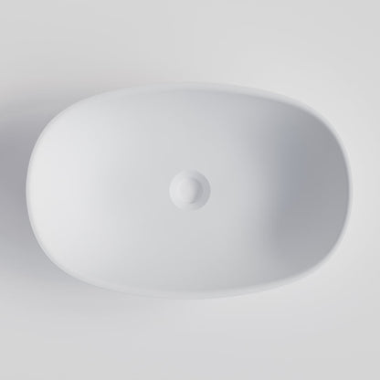 OVAL WHITE CONCRETE BATHROOM BASIN