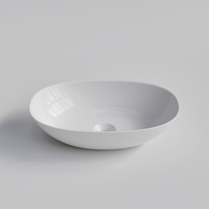 OVAL GLOSS WHITE MINI VILLASTONE BATHROOM BASIN