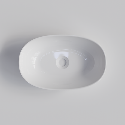 OVAL GLOSS WHITE MINI VILLASTONE BATHROOM BASIN