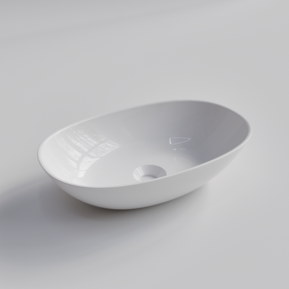 OVAL GLOSS WHITE MINI VILLASTONE BATHROOM BASIN