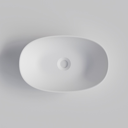 OVAL MATTE WHITE MINI VILLASTONE BATHROOM BASIN