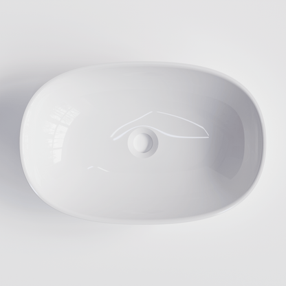OVAL GLOSS WHITE VILLASTONE BATHROOM BASIN