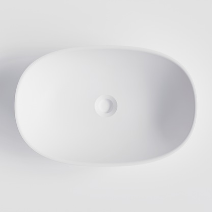 OVAL MATTE WHITE VILLASTONE BATHROOM BASIN