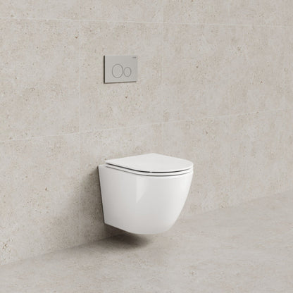 CODE FLOW TYPHOON WALL HUNG TOILET SUITE | BRUSHED NICKEL BUTTON