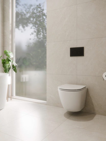 CODE FLOW TYPHOON WALL HUNG TOILET SUITE | MATTE BLACK BUTTON