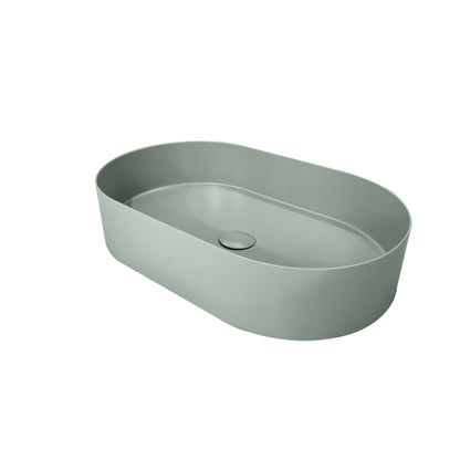 OVAL GREEN STAINLESS STEEL BATHROOM BASIN