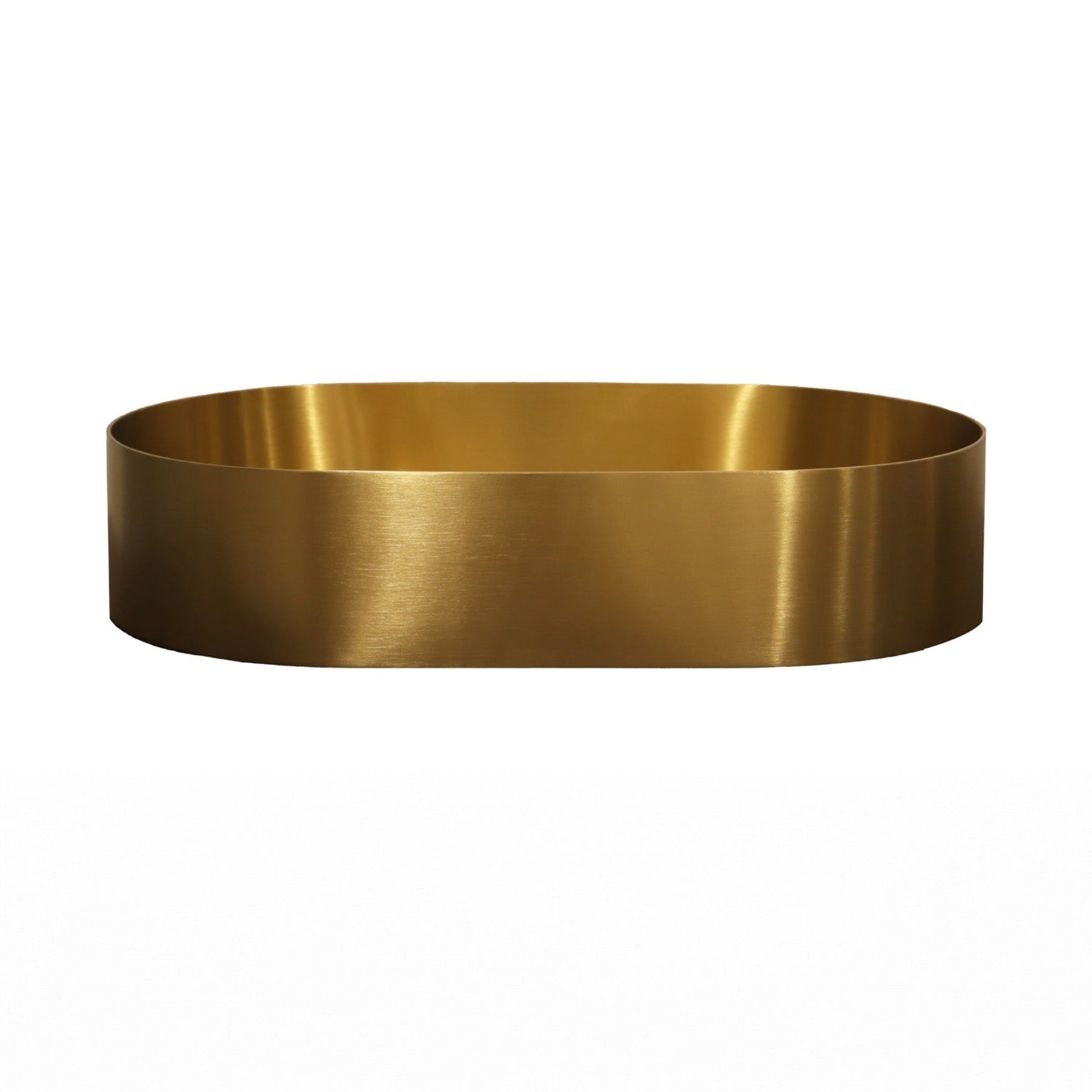 OVAL BRUSHED BRASS STAINLESS STEEL BATHROOM BASIN