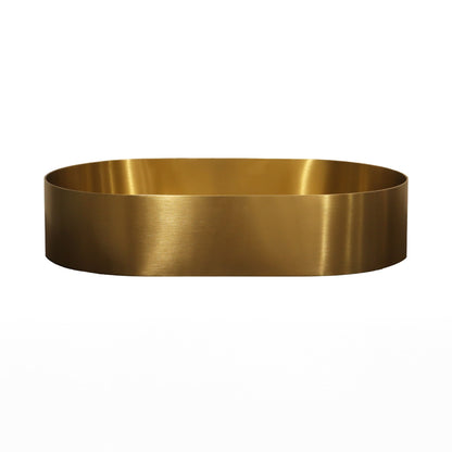 OVAL BRUSHED BRASS STAINLESS STEEL BATHROOM BASIN