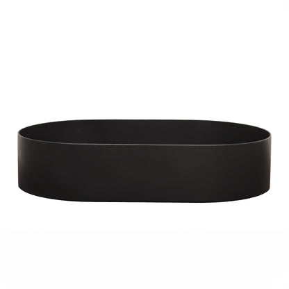 OVAL MATTE BLACK STAINLESS STEEL BATHROOM BASIN