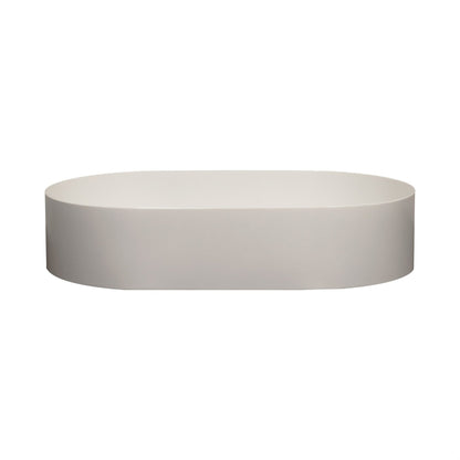 OVAL MATTE WHITE STAINLESS STEEL BATHROOM BASIN