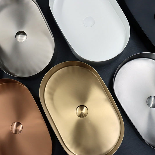 OVAL STAINLESS STEEL BATHROOM BASIN
