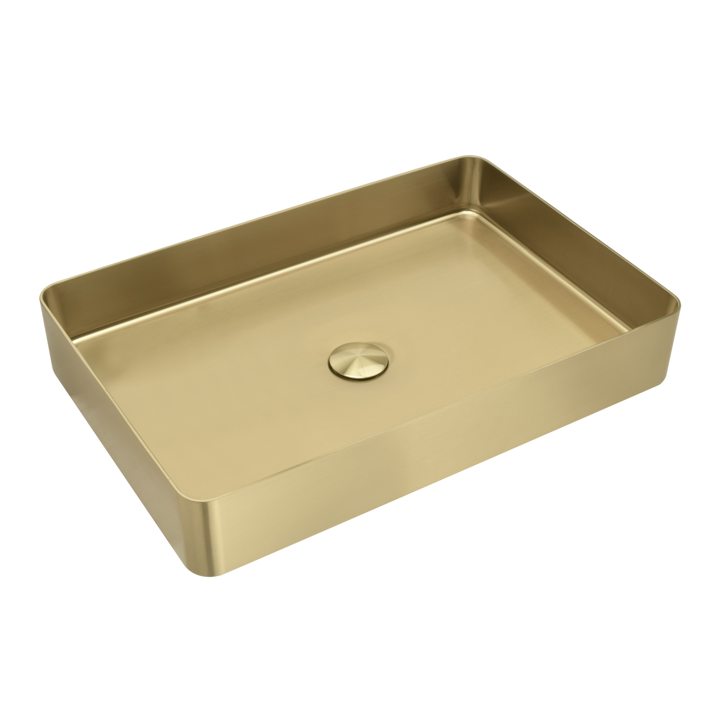 RECTANGLE BRUSHED BRASS STAINLESS STEEL BATHROOM BASIN